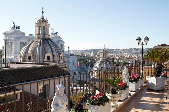 Fantastiche terrasse Pace Helvezia Hotel Rom