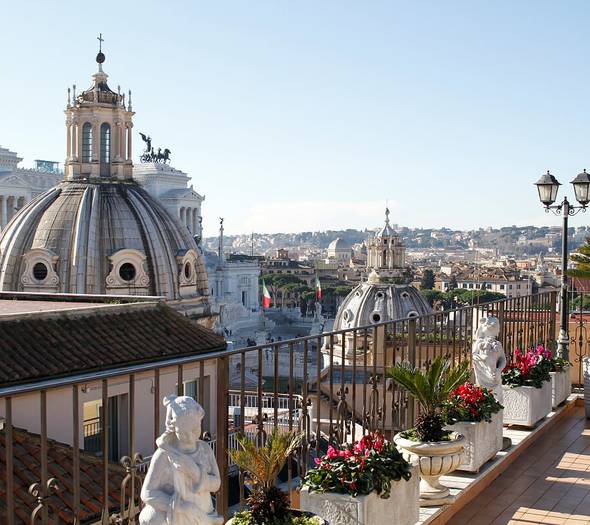 Fantastiche terrasse Pace Helvezia Hotel Rom