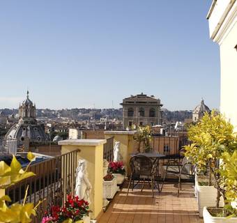 Terrasse Pace Helvezia Hotel Rom